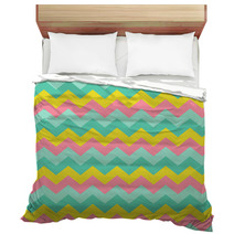 Chevron Pattern Seamless Vector Arrows Geometric Design Colorful Pink Yellow Aqua Blue Teal Turquoise Bedding 140929036