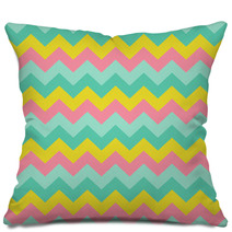 Chevron Pattern Seamless Vector Arrows Geometric Design Colorful Pink Yellow Aqua Blue Teal Turquoise Pillows 140929036