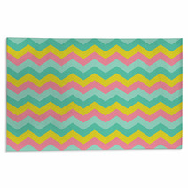 Chevron Pattern Seamless Vector Arrows Geometric Design Colorful Pink Yellow Aqua Blue Teal Turquoise Rugs 140929036