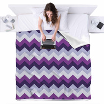 Chevron Pattern Seamless Vector Arrows Geometric Design Colorful Purple Lilac White Magenta Blankets 140378291