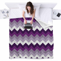 Chevron Pattern Seamless Vector Arrows Geometric Design Colorful Purple Lilac White Magenta Grey Blankets 140378335
