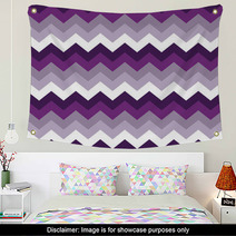 Chevron Pattern Seamless Vector Arrows Geometric Design Colorful Purple Lilac White Magenta Grey Wall Art 140378335