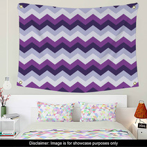 Chevron Pattern Seamless Vector Arrows Geometric Design Colorful Purple Lilac White Magenta Wall Art 140378291