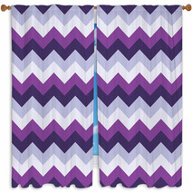 Chevron Pattern Seamless Vector Arrows Geometric Design Colorful Purple Lilac White Magenta Window Curtains 140378291
