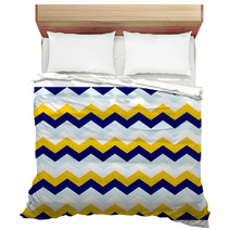 Chevron Pattern Seamless Vector Arrows Geometric Design Colorful White Aqua Yellow Naval Blue Bedding 140692984