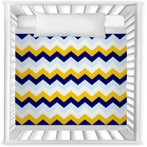 Chevron Pattern Seamless Vector Arrows Geometric Design Colorful White Aqua Yellow Naval Blue Nursery Decor 140692984