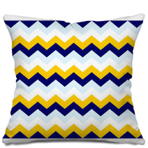 Chevron Pattern Seamless Vector Arrows Geometric Design Colorful White Aqua Yellow Naval Blue Pillows 140692984