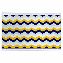 Chevron Pattern Seamless Vector Arrows Geometric Design Colorful White Aqua Yellow Naval Blue Rugs 140692984