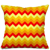 Chevron Pattern Seamless Vector Arrows Geometric Design Colorful Yellow Orange Red Pillows 136815921