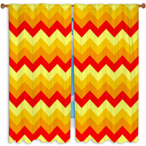 Chevron Pattern Seamless Vector Arrows Geometric Design Colorful Yellow Orange Red Window Curtains 136815921