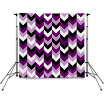 Chevron Pattern Seamless Vector Arrows Geometric Design In Mixed Order Colorful Black White Purple Lilac Backdrops 136815883