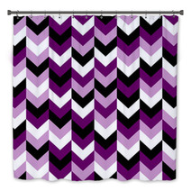 Chevron Pattern Seamless Vector Arrows Geometric Design In Mixed Order Colorful Black White Purple Lilac Bath Decor 136815883