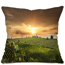 Chianti Vineyard Landscape In Tuscany, Italy Pillows 49236361