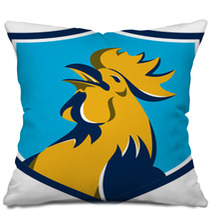 Chicken Rooster Crowing Crest Retro Pillows 89952490