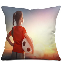 Child Plays Football Pillows 112863208