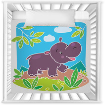 Children Vector Illustration Of Little Hippo Nursery Decor 64468280