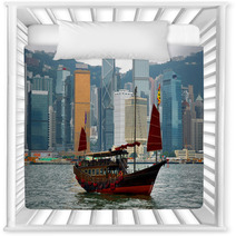 China, Junk In Hong Kong Harbor Nursery Decor 21135947