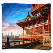 Chinese Ancient Architecture Blankets 62444880