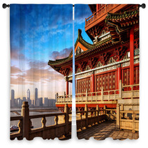 Chinese Ancient Architecture Window Curtains 62444880