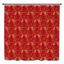 Chinese New Year Pattern Background Year Of The Pig Bath Decor 209993832