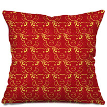 Chinese New Year Pattern Background Year Of The Pig Pillows 209993832