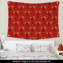 Chinese New Year Pattern Background Year Of The Pig Wall Art 209993832