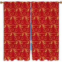 Chinese New Year Pattern Background Year Of The Pig Window Curtains 209993832
