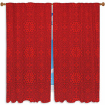 Chinese Red Background Window Curtains 50362392