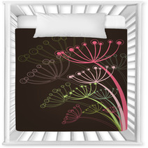 Chocolate And Pink Dandelion (vector) - Illustration Nursery Decor 7319221