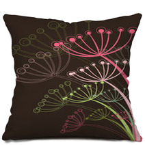 Chocolate And Pink Dandelion (vector) - Illustration Pillows 7319221