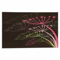 Chocolate And Pink Dandelion (vector) - Illustration Rugs 7319221
