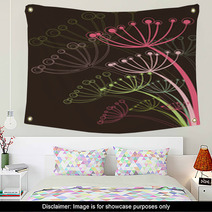 Chocolate And Pink Dandelion (vector) - Illustration Wall Art 7319221