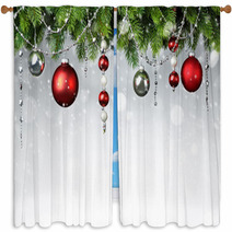 Christmas Background Window Curtains 69575147