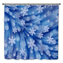 Christmas Blue Background: Firework Of Snowflakes Bath Decor 58554850