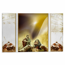 Christmas Card Greeting, Nativity Scene Rugs 36629041