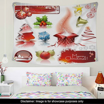 Christmas Collection With 3d Elements. Wall Art 26397369