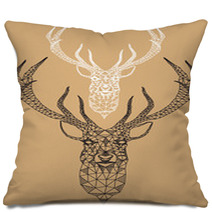 Christmas Deer With Geometric Pattern Vector Pillows 57164310