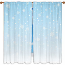 Christmas Frozen Background With Snowflakes Window Curtains 46737804