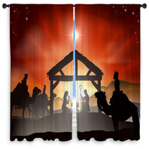 Christmas Nativity Scene Window Curtains 57987068