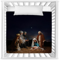 Christmas Nativity Scene With Three Wise Men Nursery Decor 6125812