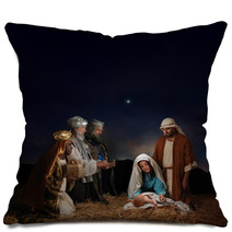 Christmas Nativity Scene With Three Wise Men Pillows 6125812