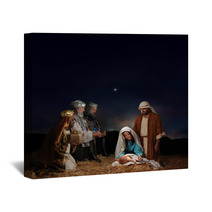 Christmas Nativity Scene With Three Wise Men Wall Art 6125812