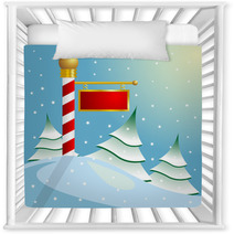 Christmas. North Pole Sign With Copyspace Nursery Decor 4824010