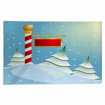 Christmas. North Pole Sign With Copyspace Rugs 4824010