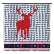 Christmas Reindeer Seamless Pattern Bath Decor 35648446