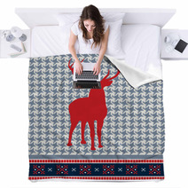 Christmas Reindeer Seamless Pattern Blankets 35648446