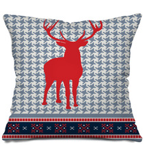 Christmas Reindeer Seamless Pattern Pillows 35648446