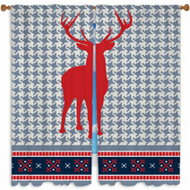 Christmas Reindeer Seamless Pattern Window Curtains 35648446