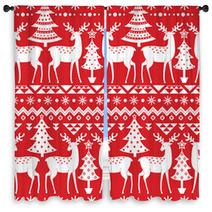Christmas Seamless Pattern Window Curtains 56028095
