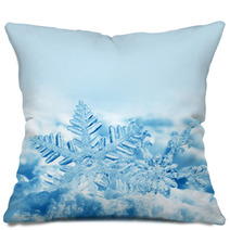 Christmas Snowflakes On Snow Pillows 47542794